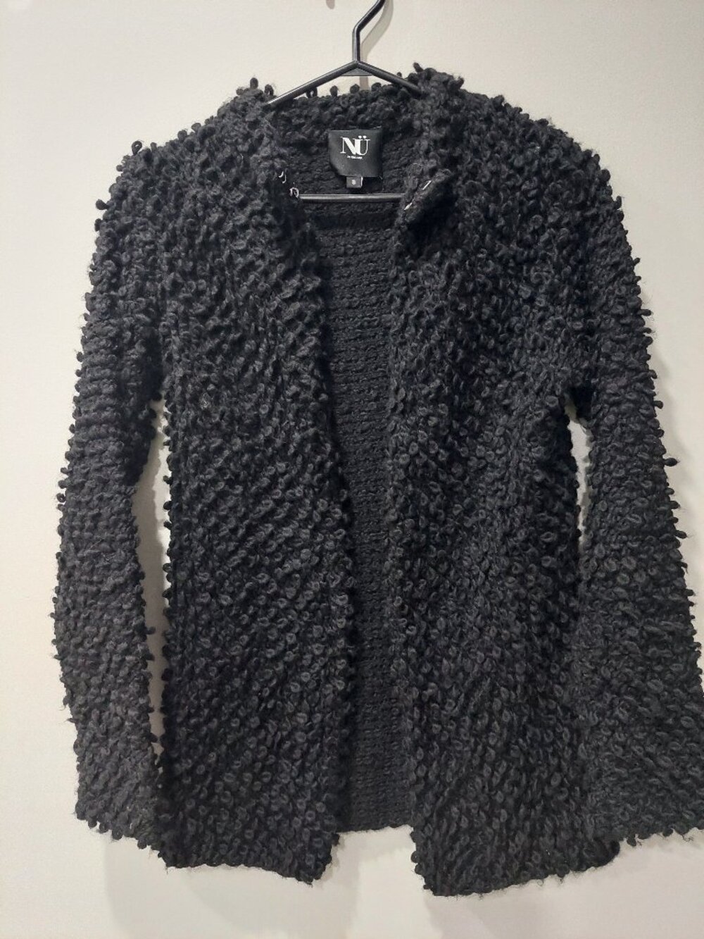 NÜ Denmark NU Women's Sz S Textured Open-front Knit Cardigan